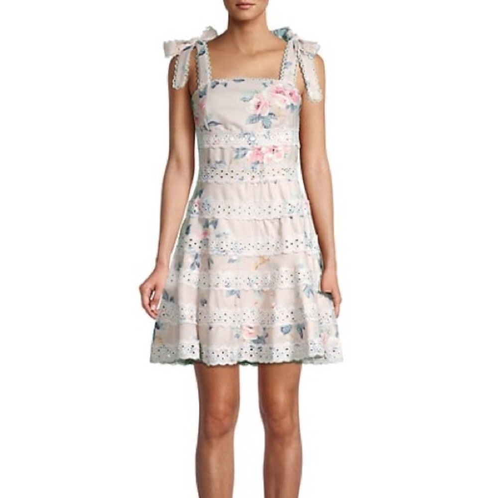 Avantlook floral tie shoulder dress